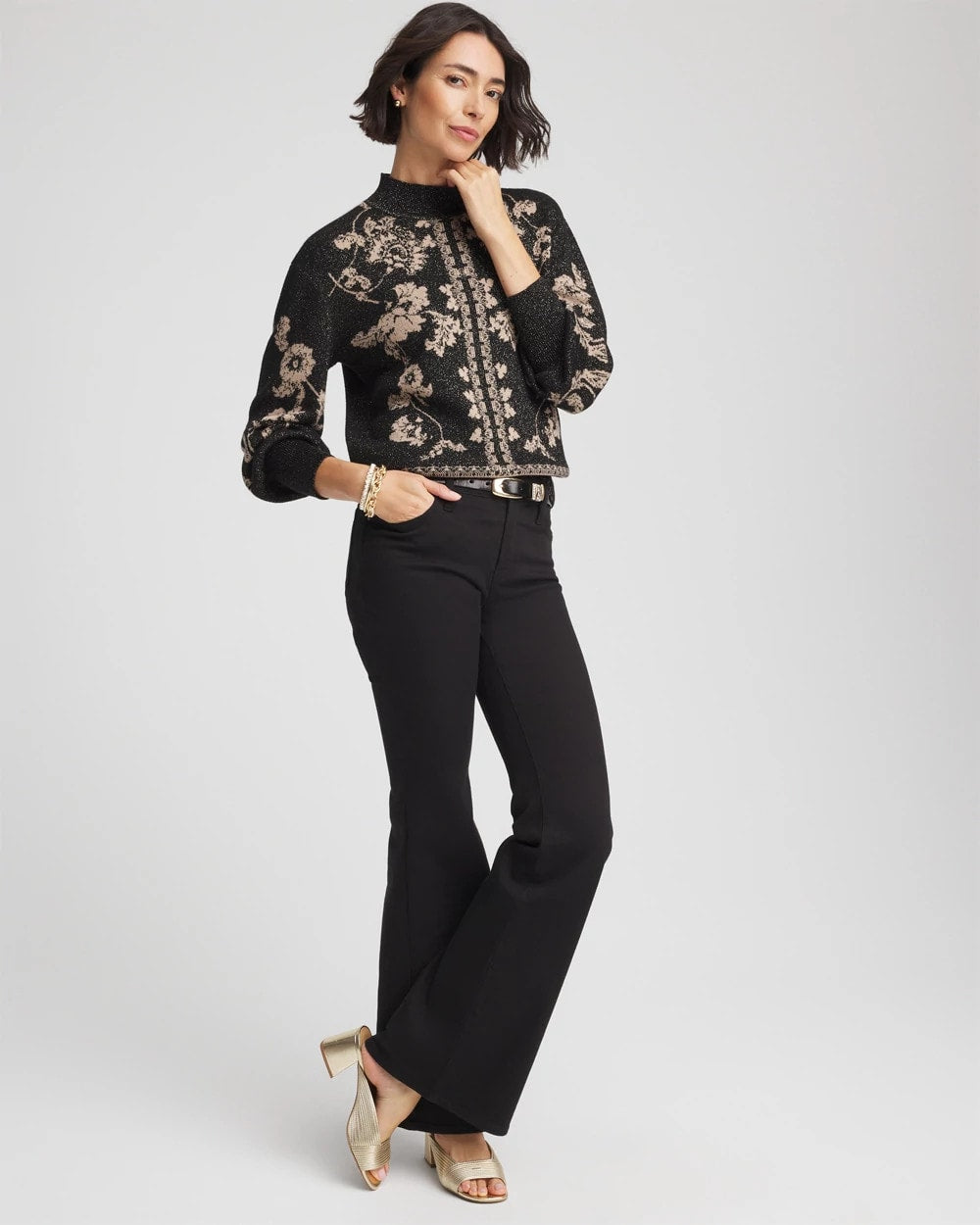 Chico's Online - Bryne Jacquard Mockneck Pullover
