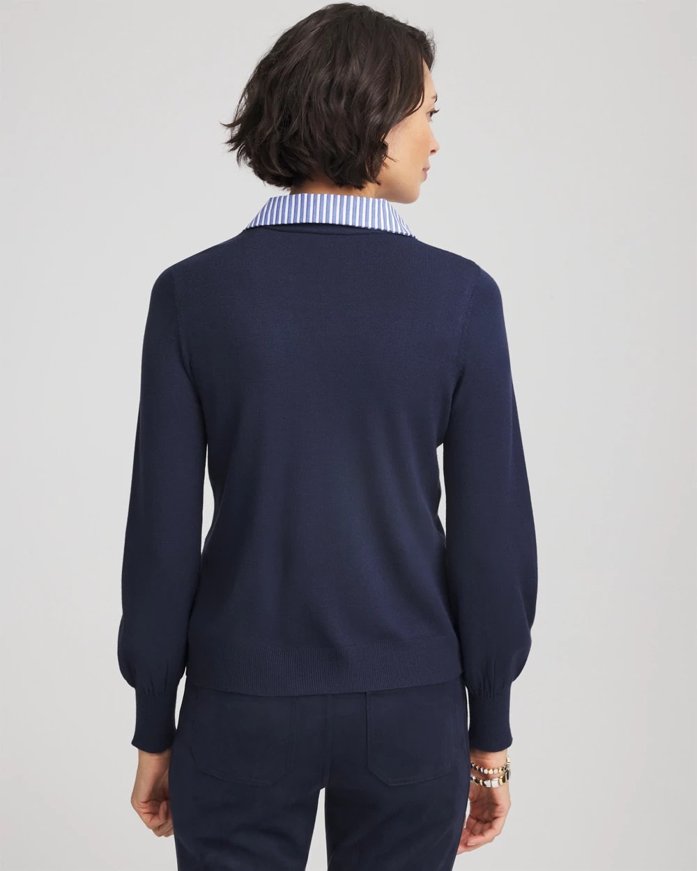 Chico's On Sale - Striped Collared Cardigan Sweater