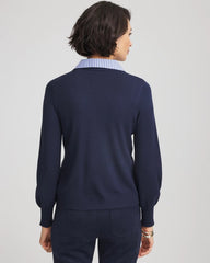 Chico's On Sale - Striped Collared Cardigan Sweater