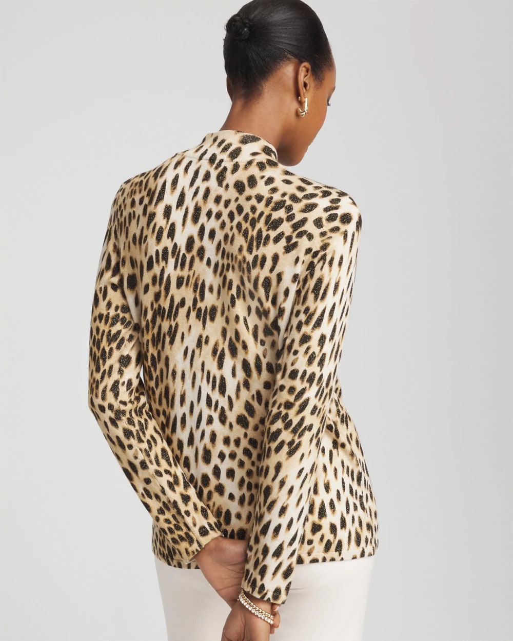Chico's Outlet - Ella Mockneck Animal-Print Pullover Sweater