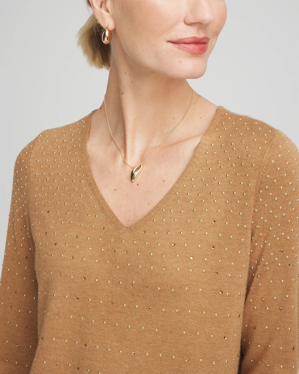 Chico's Online - Ella V-Neck Embellished Pullover Sweater