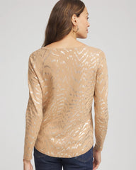 Chico's US - Ella Boatneck Foiled Pullover Sweater