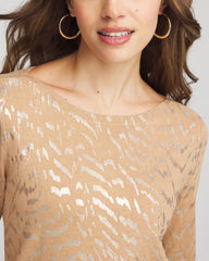 Chico's US - Ella Boatneck Foiled Pullover Sweater