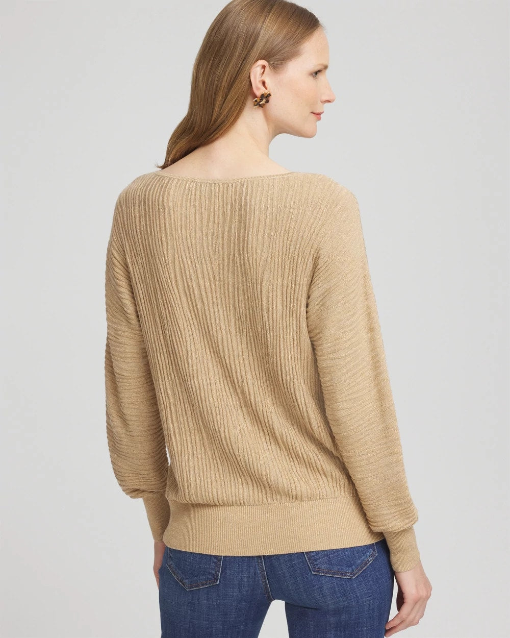 Chico's Discount - Textured Zebra Print Dolman Sleeve Sweater