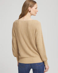 Chico's Discount - Textured Zebra Print Dolman Sleeve Sweater
