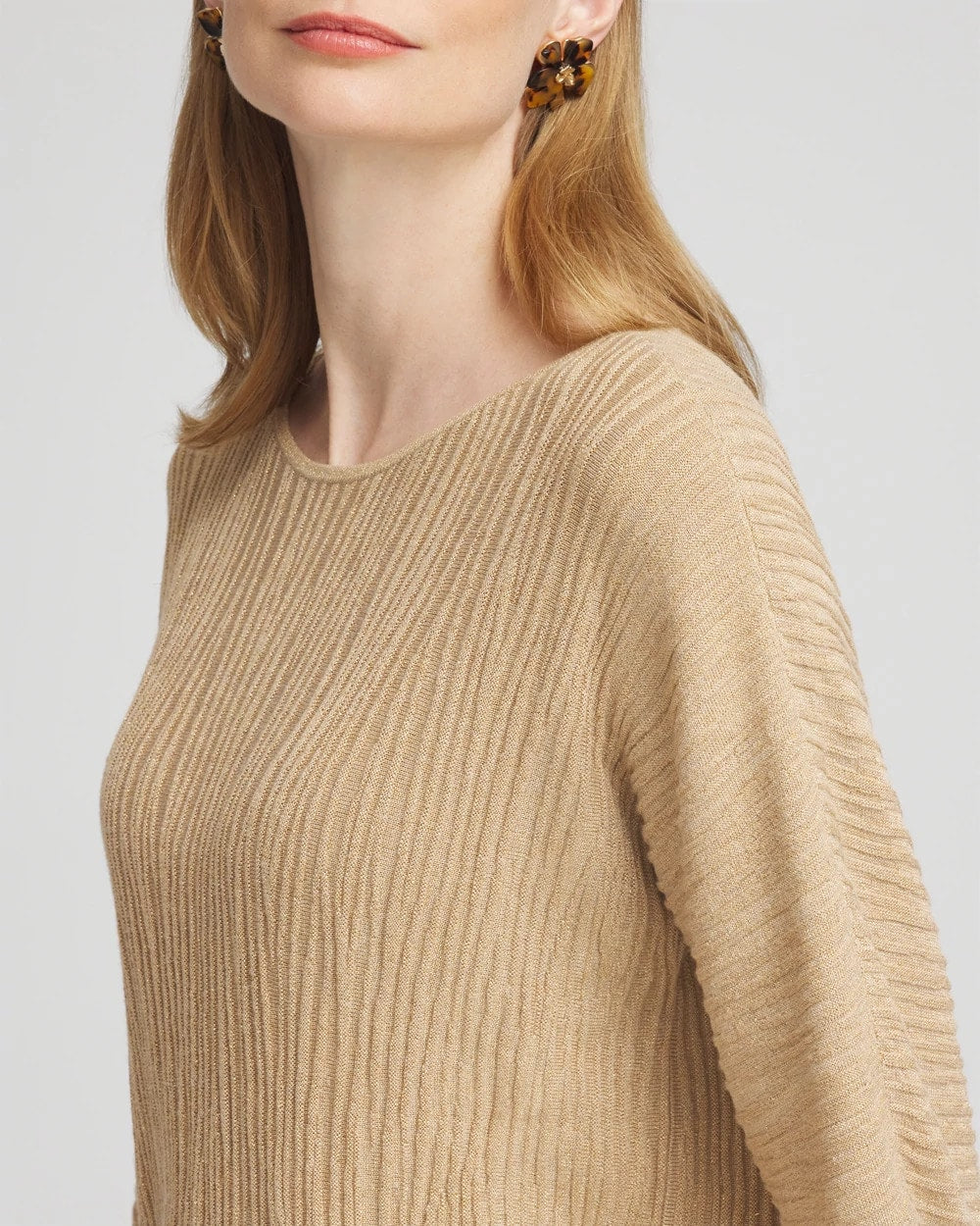 Chico's Discount - Textured Zebra Print Dolman Sleeve Sweater
