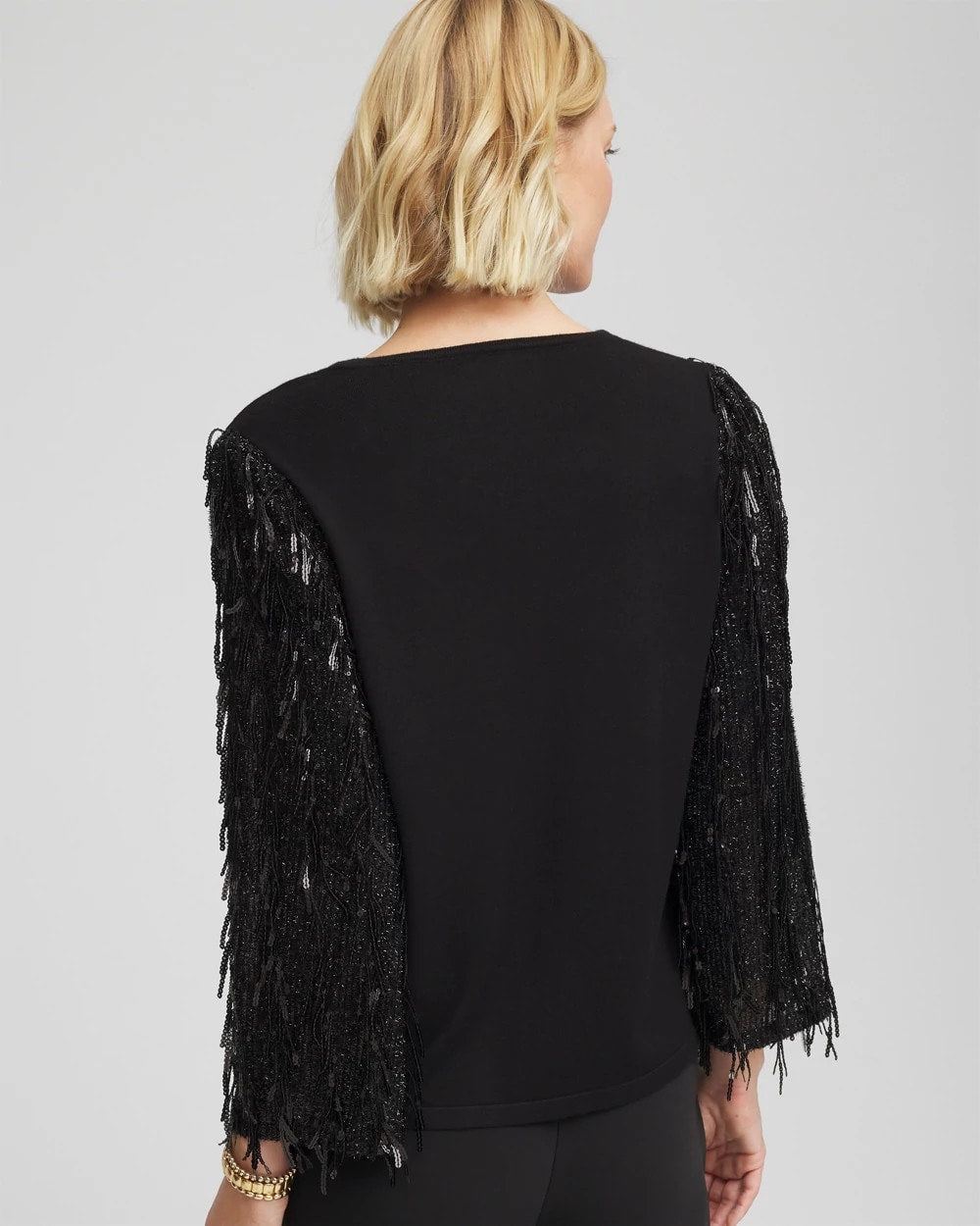 Chico's Outlet - Fringe Sequins Pullover Sweater