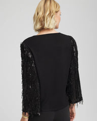 Chico's Outlet - Fringe Sequins Pullover Sweater