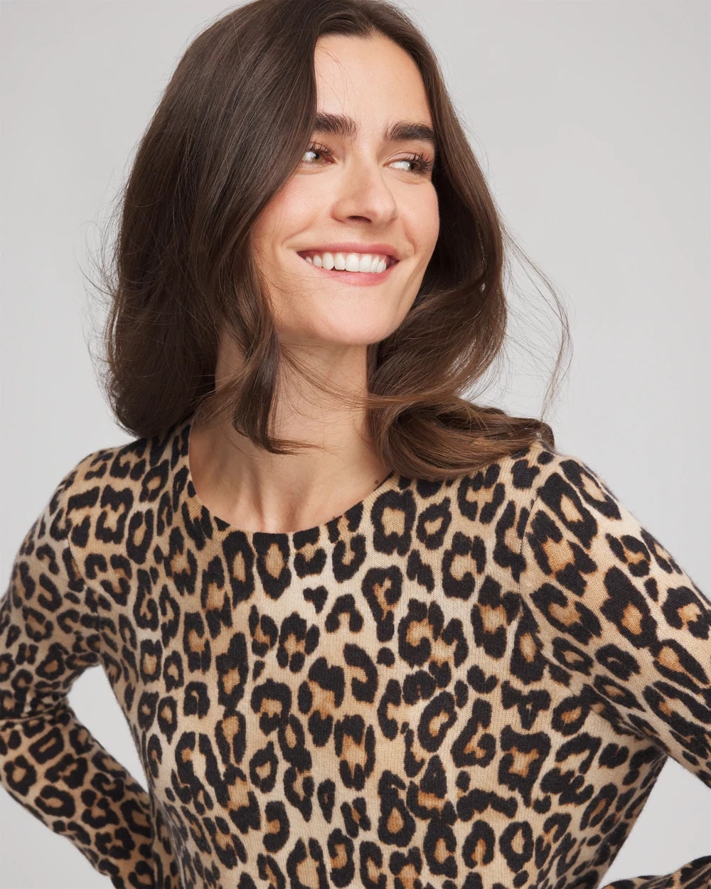 Chico's Outlet - Cashmere Animal Long-Sleeve Pullover Sweater