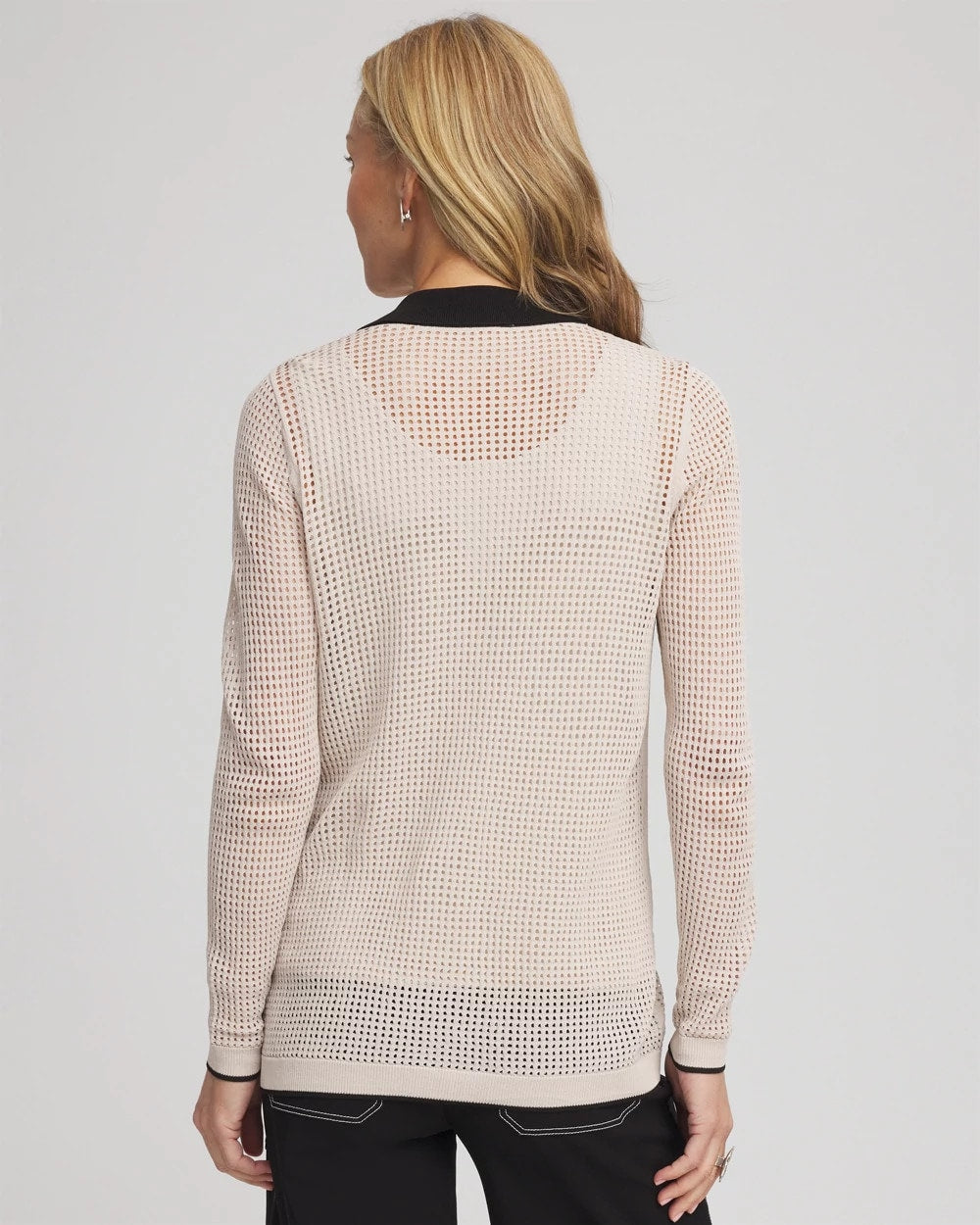 Chico's / Pointelle Polo Cardigan