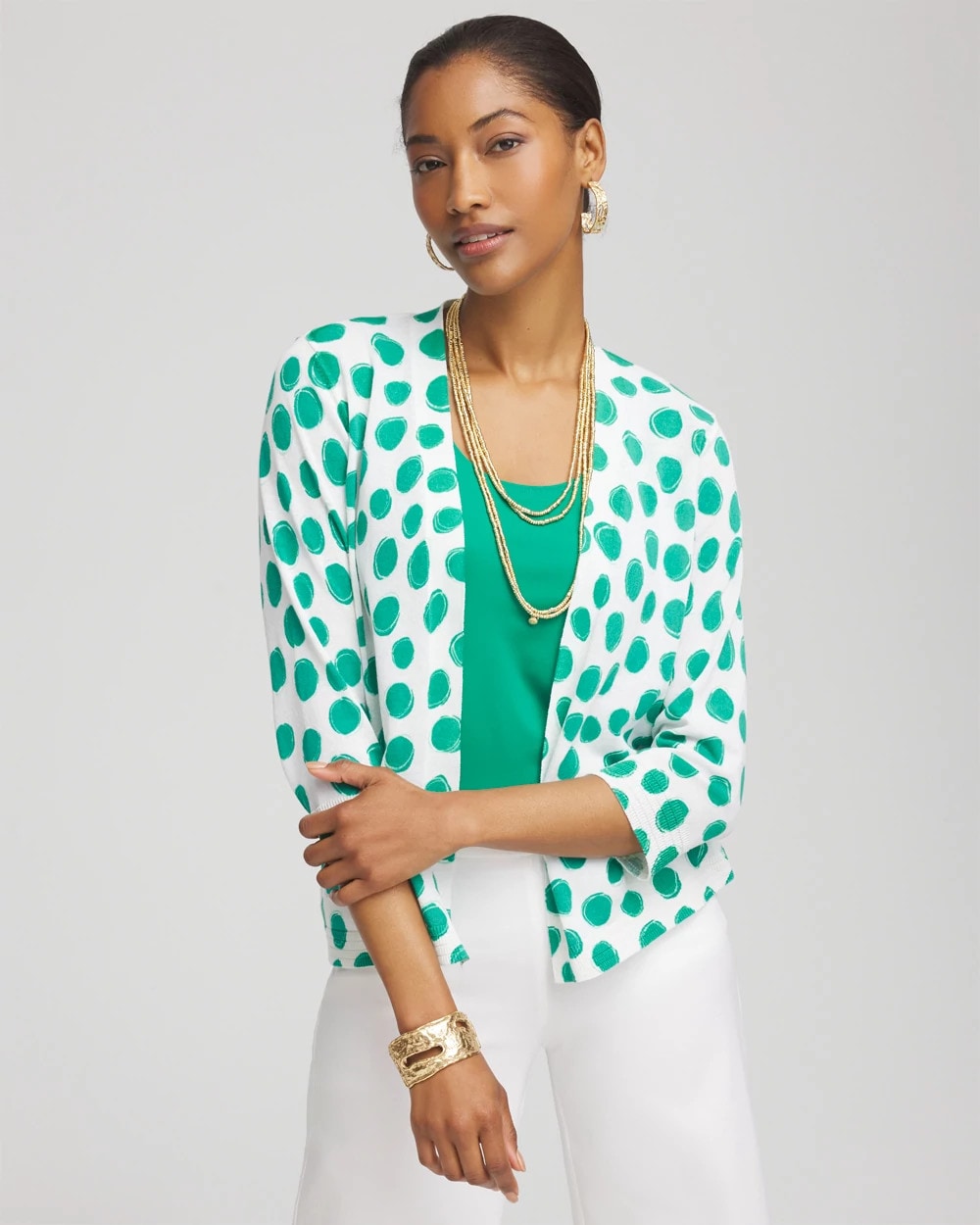 Chico's For Sale - Polka-Dot Summer Romance Short Cardigan