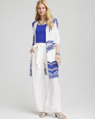 Chico's US - Island Motif Pointelle Long Cardigan