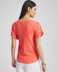 Chico's / Cutout Short-Sleeved Pullover Sweater