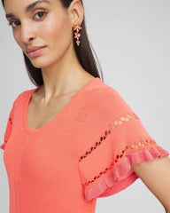 Chico's / Cutout Short-Sleeved Pullover Sweater