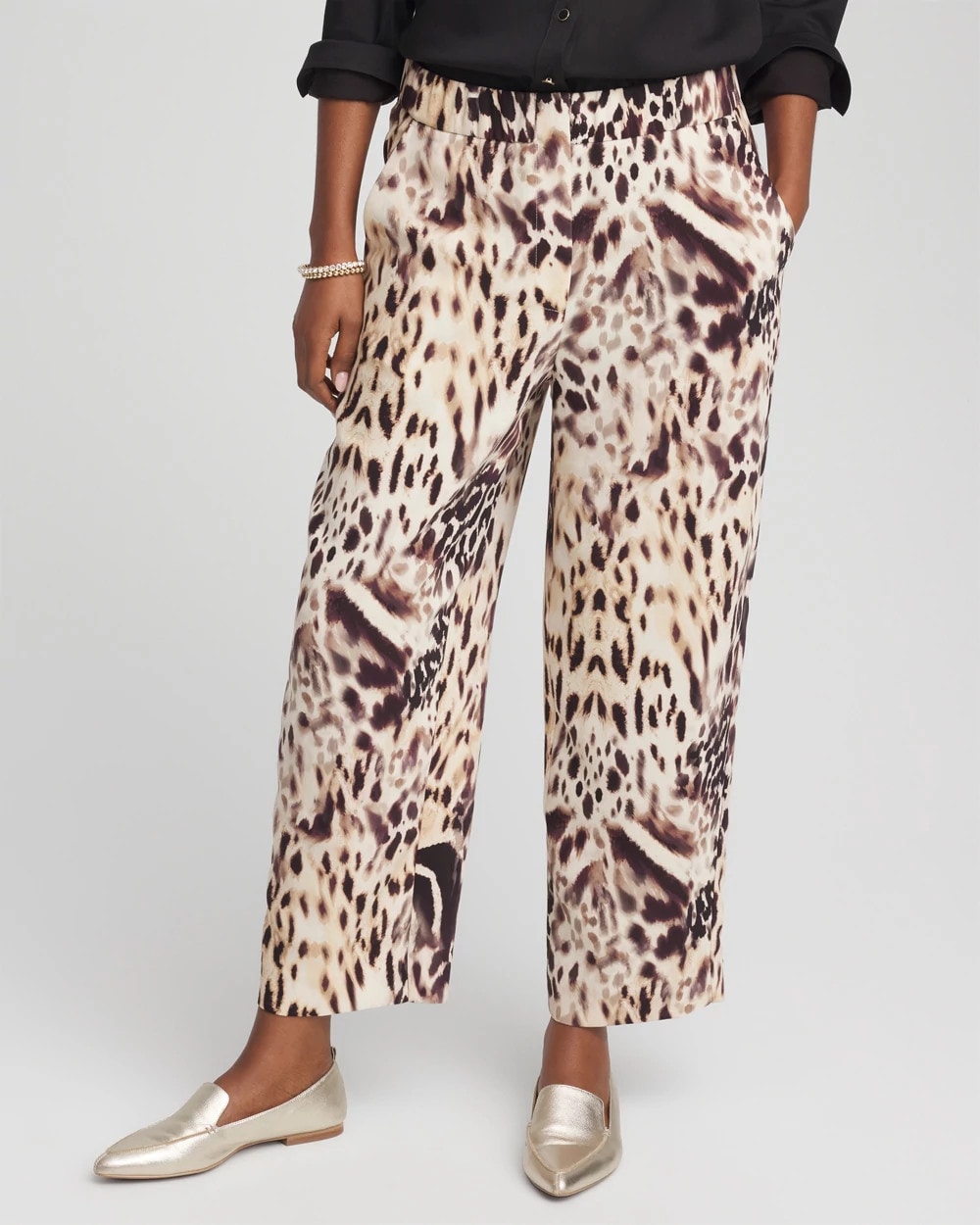 Chico's Outlet - Bengal Marks Crepe Pull-On Ankle Pants