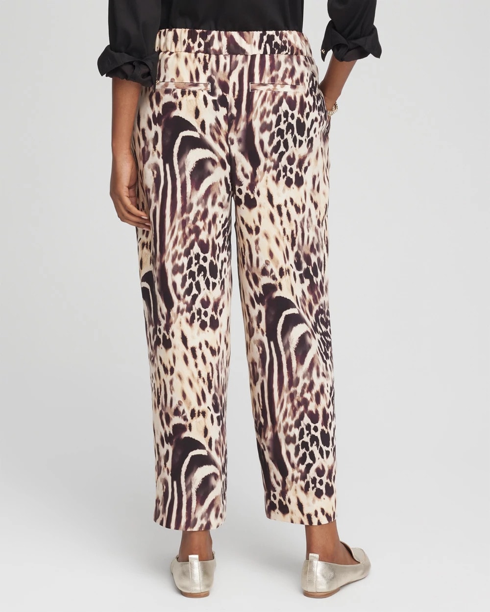 Chico's Outlet - Bengal Marks Crepe Pull-On Ankle Pants
