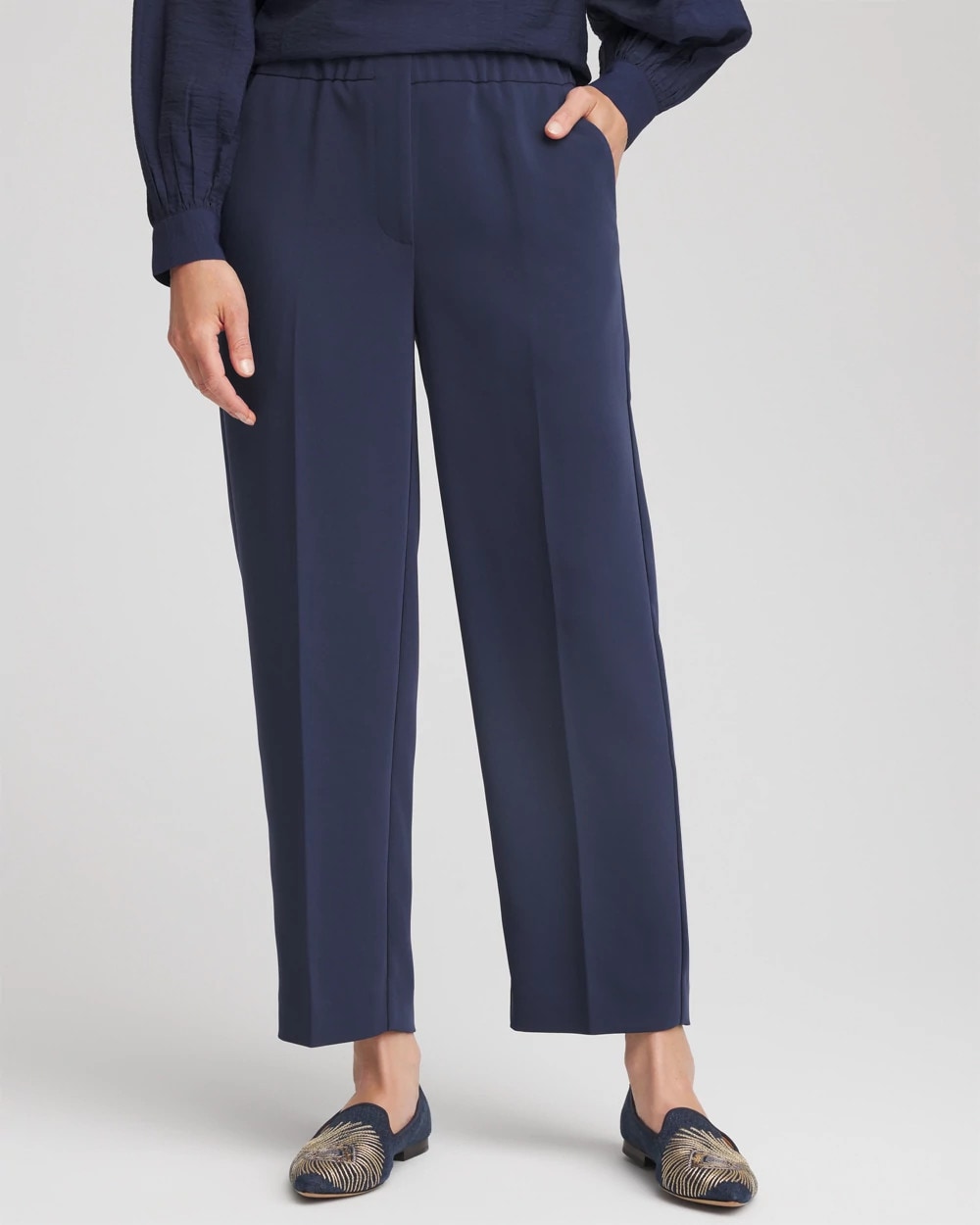 Chico's US - Stretch Crepe Tapered Ankle Pants