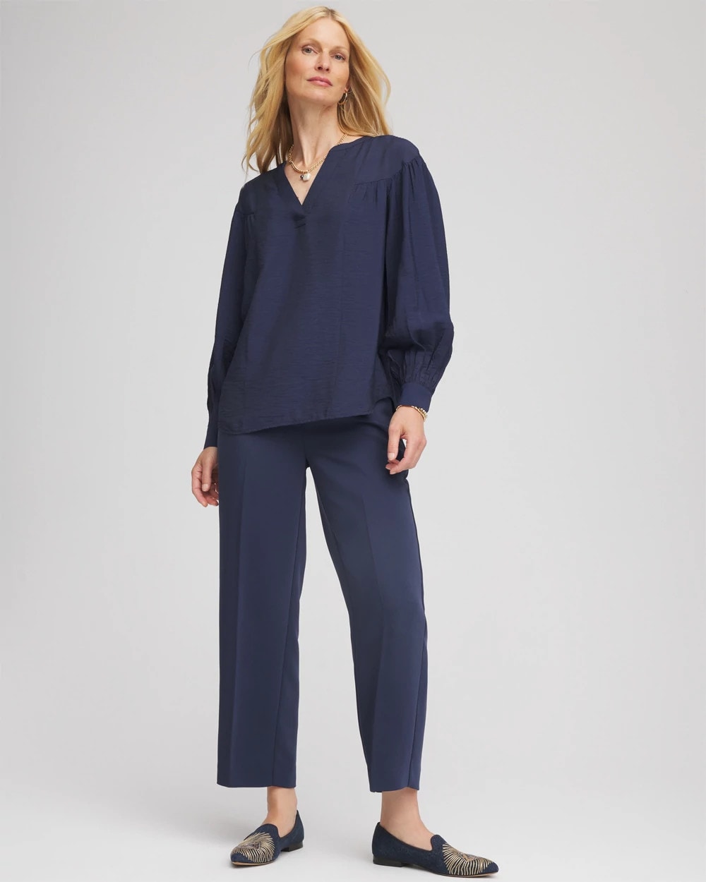 Chico's US - Stretch Crepe Tapered Ankle Pants