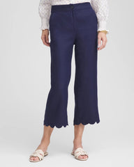 Chico's / Linen Scallop Hem Crop Pants