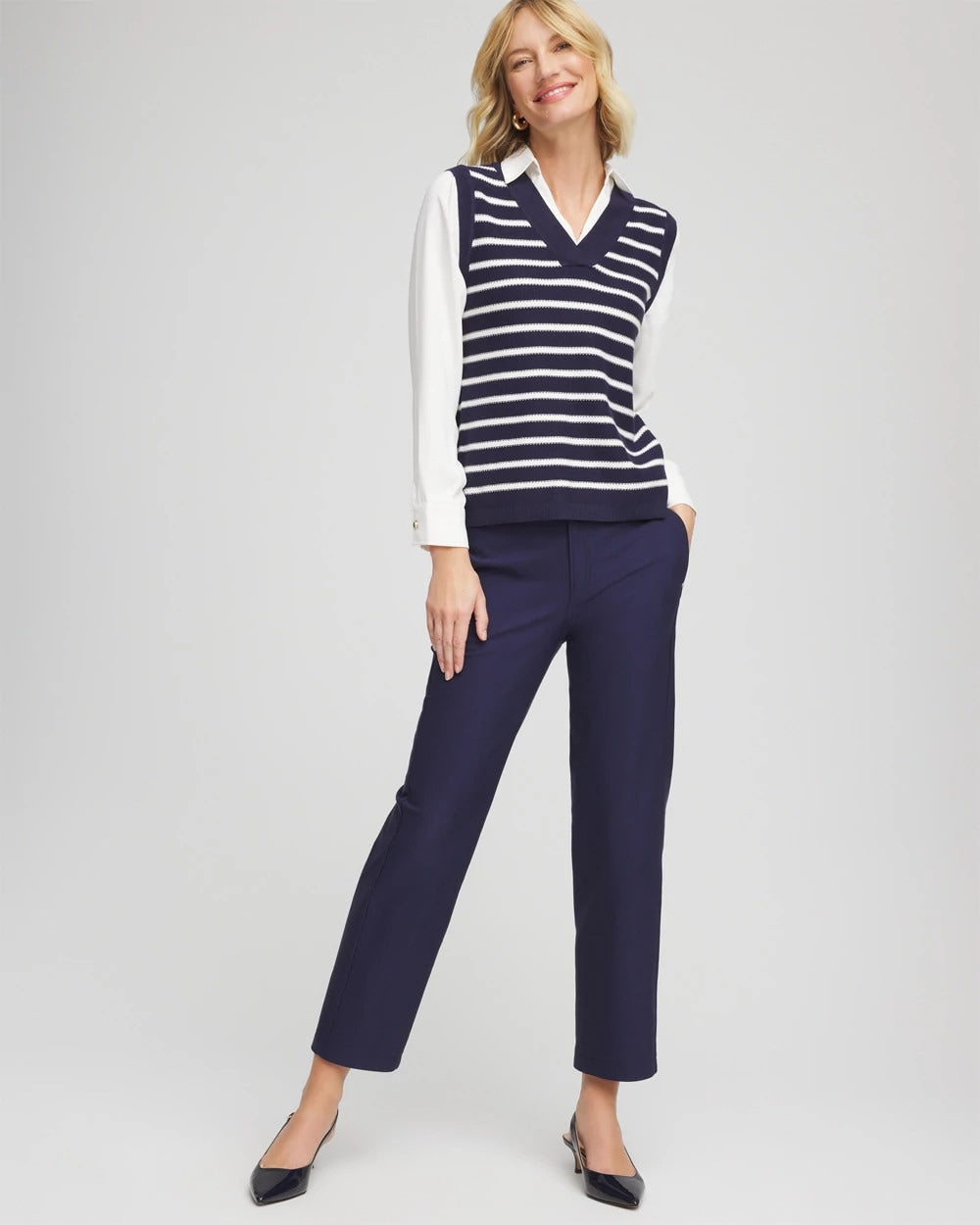 Chico's Discount - Cotton Straight Ankle Trousers