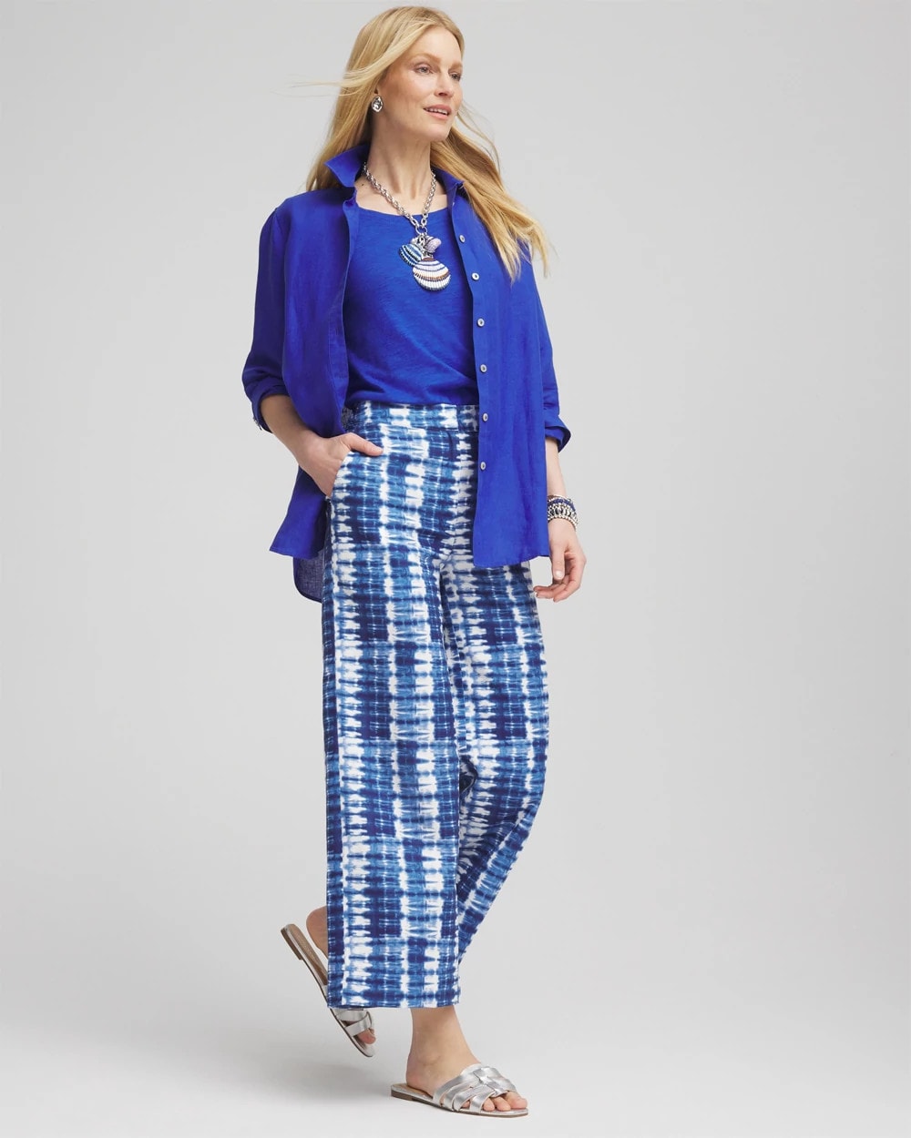 Chico's On Sale - Tie-Dye Linen Cropped Pants