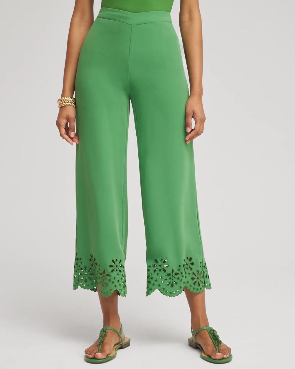 Chico's Online - Petite Satin Eyelet Hem Culottes