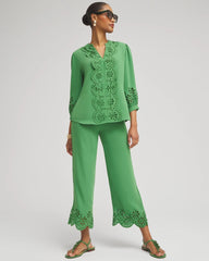 Chico's Online - Petite Satin Eyelet Hem Culottes