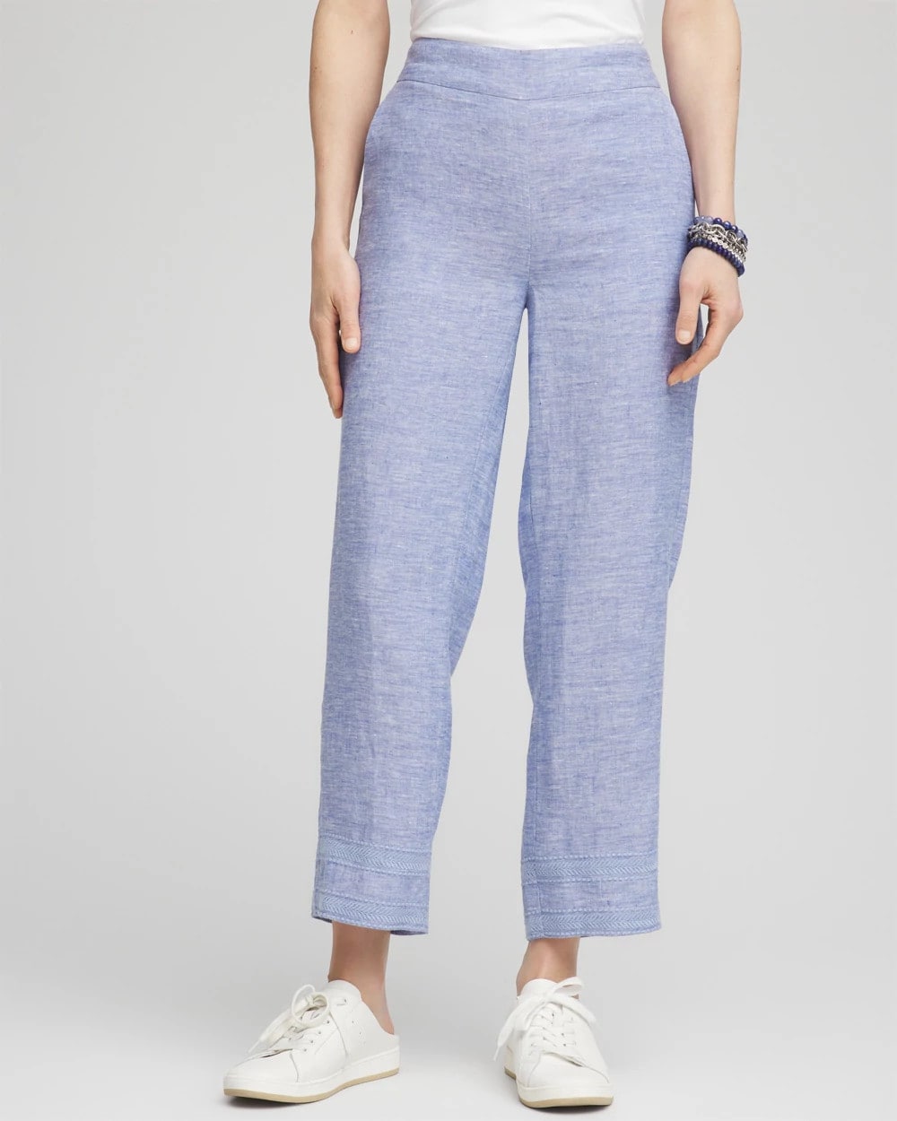 Chico's Discount - Linen Pull On Waist Cropped Pants