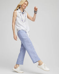 Chico's Discount - Linen Pull On Waist Cropped Pants