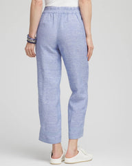 Chico's Discount - Linen Pull On Waist Cropped Pants