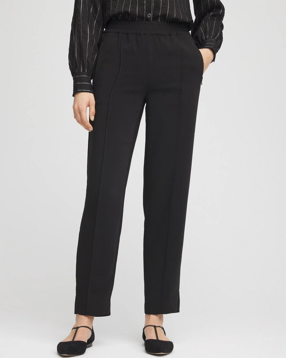 Chico's Sale - Crepe Side-Zip Tapered Ankle Pants