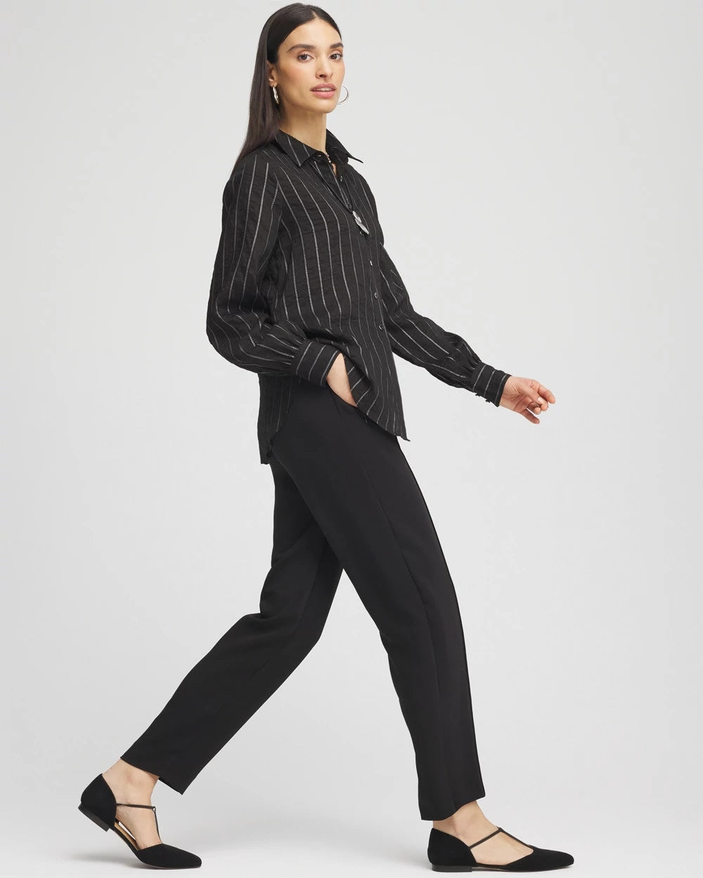 Chico's Sale - Crepe Side-Zip Tapered Ankle Pants