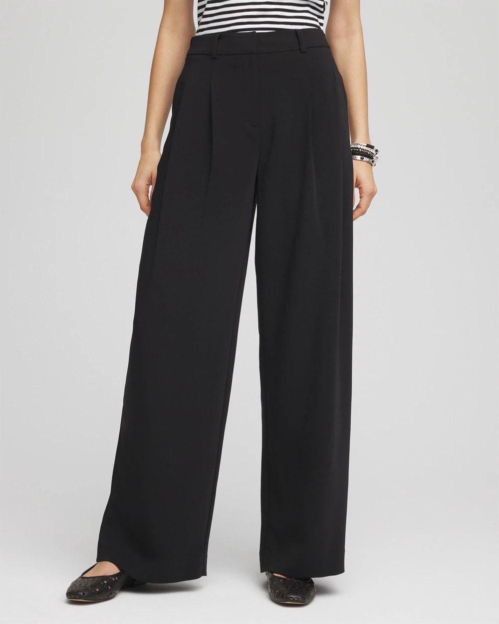 Chico's On Sale - Crepe Pleated Relaxed Pants