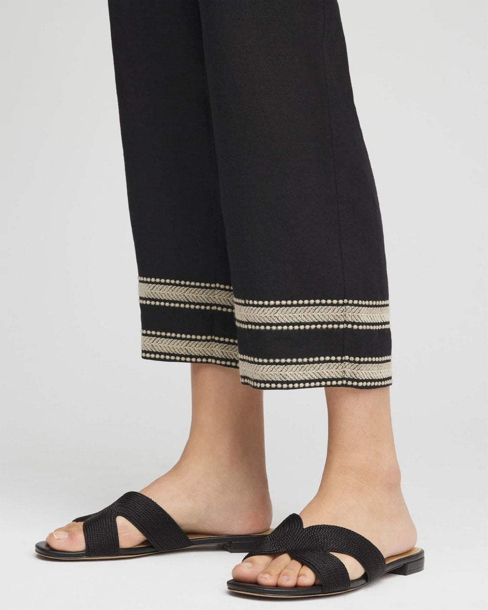 Chico's Outlet - Linen Elastic Waist Cropped Pants