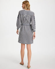 Chico's Discount - Embroidered Striped Dress