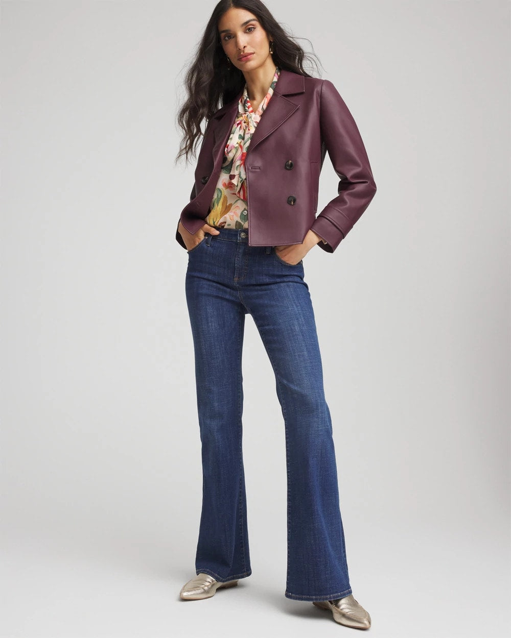 Chico's Outlet - Faux Leather Trench Coat