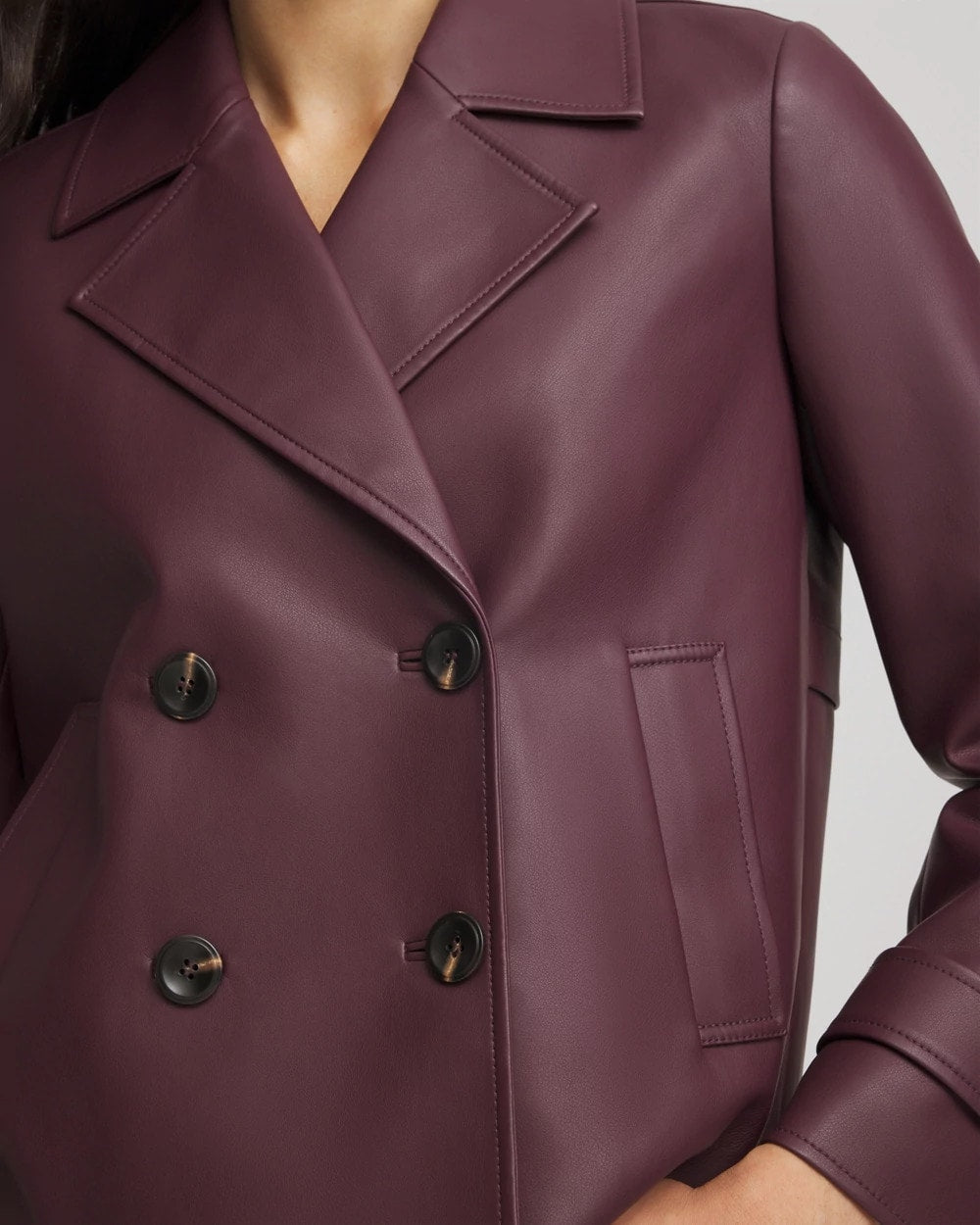Chico's Outlet - Faux Leather Trench Coat