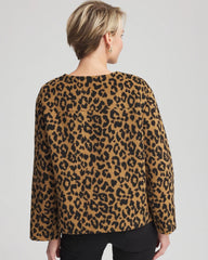 Chico's On Sale - Fuzzy Collarless Animal Print Jacket