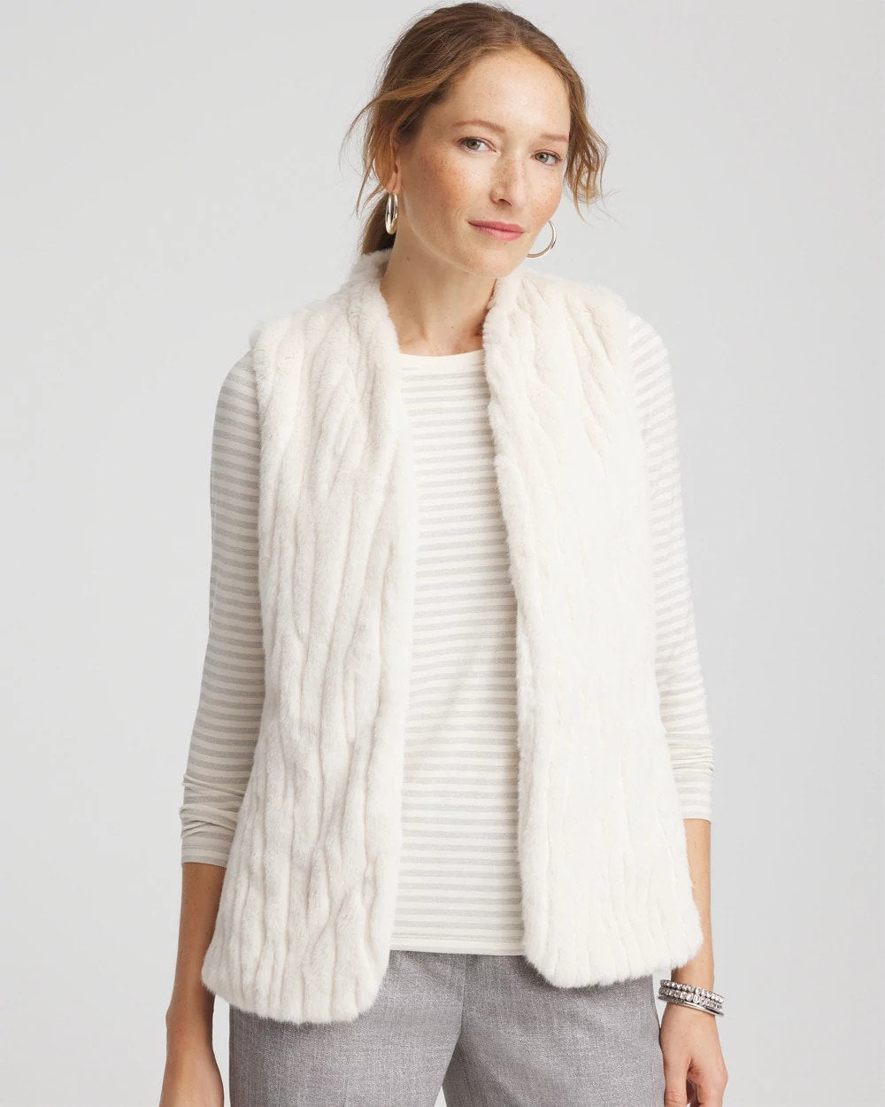 Chico's US - Elongated Faux Fur Vest