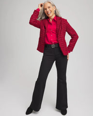 Chico's Discount - Red Tweed Sequins Blazer