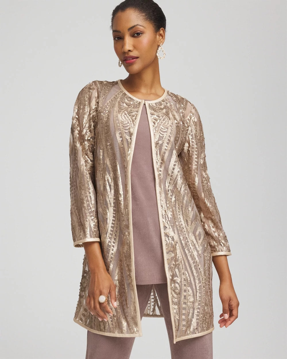 Chico's Sale - Travelers™ Collection Champagne Sequins Jacket