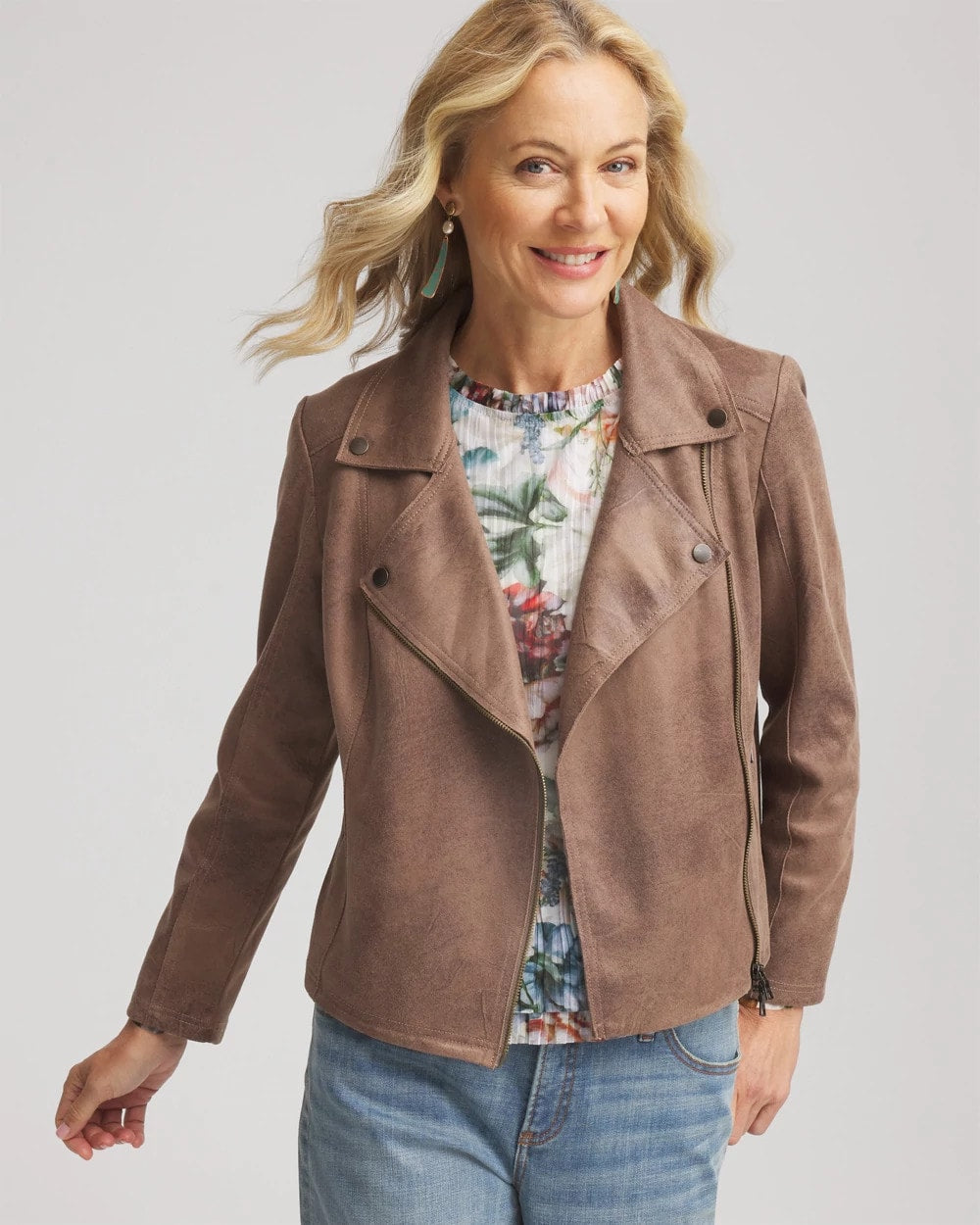 Chico's Outlet - Suede Moto Jacket