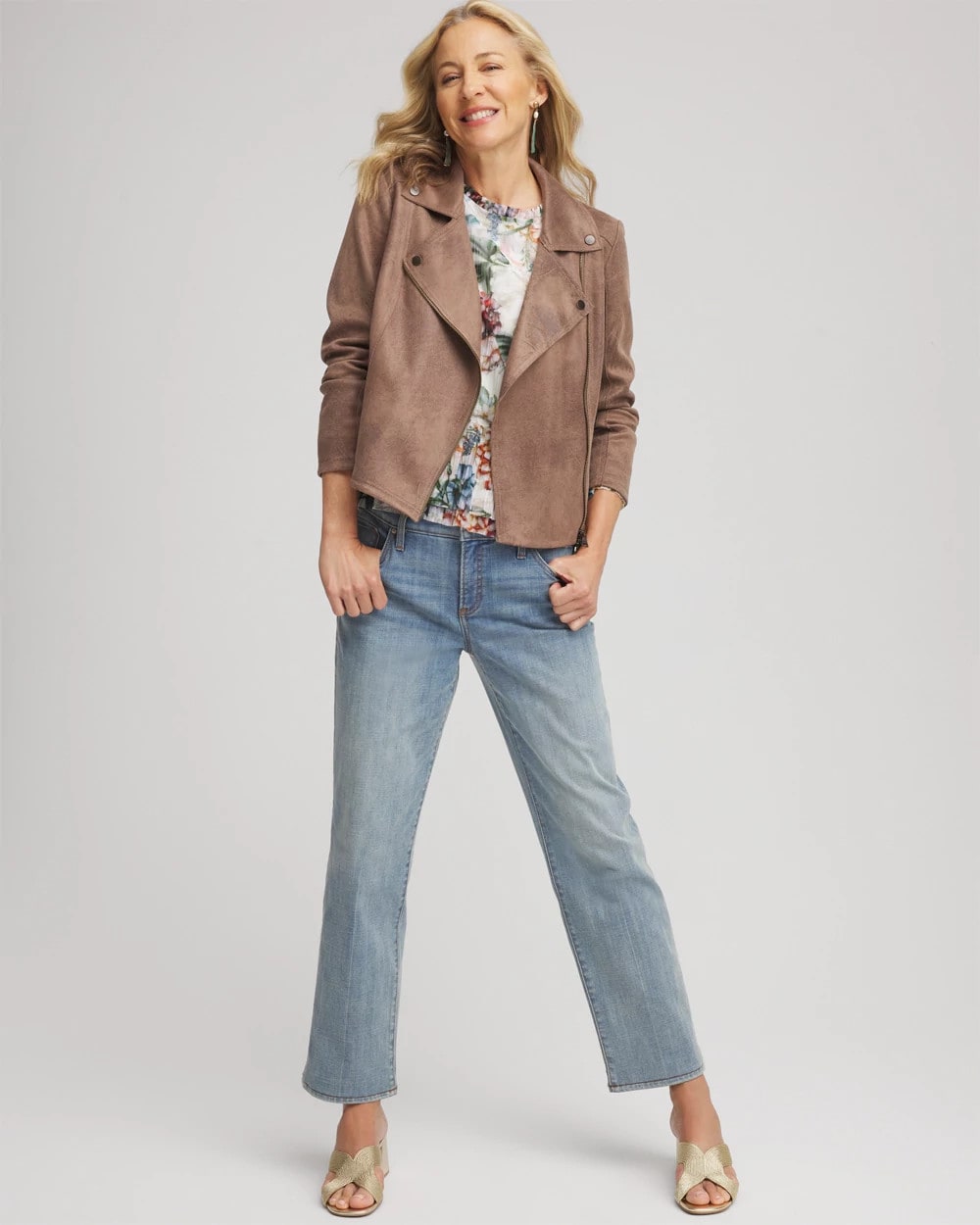 Chico's Outlet - Suede Moto Jacket