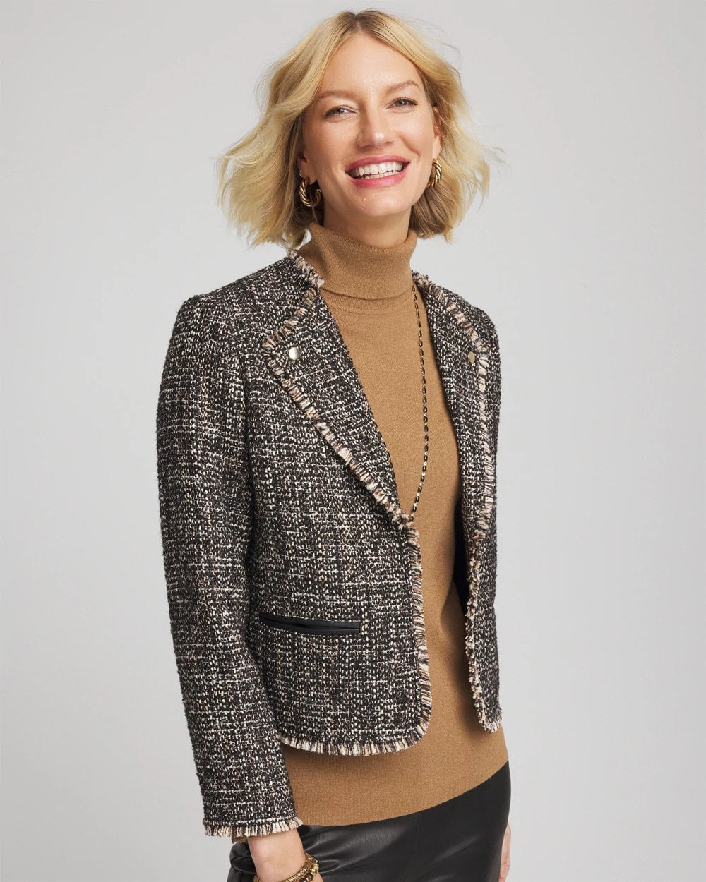 Chico's Discount - Tweed Mix Moto Jacket