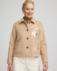 Chico's Outlet - Embroidered Wool Chore Jacket