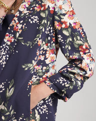 Chico's / Floral Ruched Sleeve Blazer