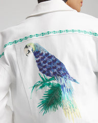 Chico's / Embroidered Relaxed Denim Jacket