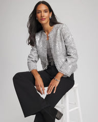 Chico's On Sale - Silver Sequins Tweed Jacket
