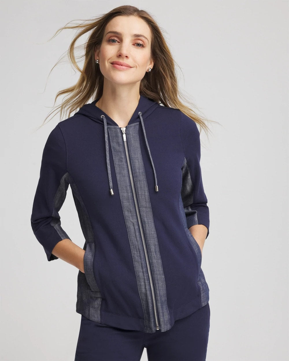 Chico's Outlet - Zenergy® French Terry & Chambray Jacket