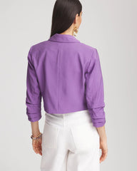 Chico's / Cropped Ruched Sleeve Blazer